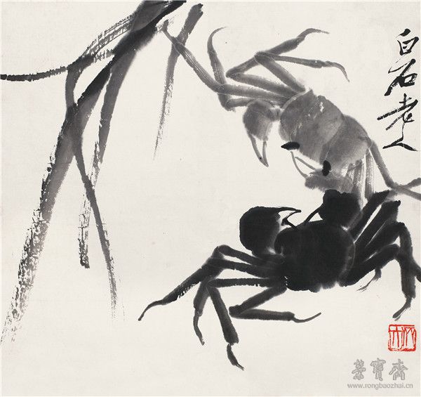 ＊76齊白石1864-1957 富家八方　設(shè)色紙本立軸